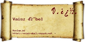 Vaisz Ábel névjegykártya